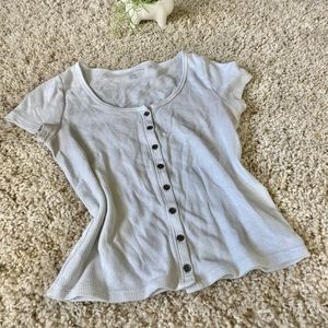 American eagle casual button down collared white belly shirt. Summer is …